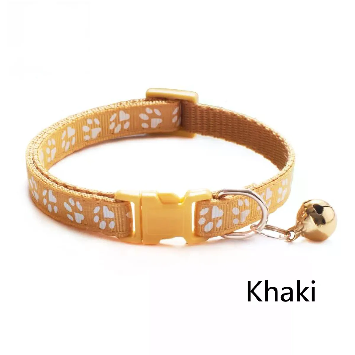 Meilleurs prix pour Collier pour animaux de compagnie avec clochette, accessoires d'empreintes de pattes de chien, chiot, chat, anneau de sécurité réglable, collier pour animaux de compagnie~00487