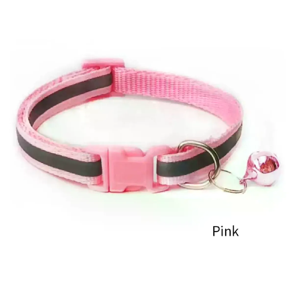 Collier réfléchissant pour chat avec anneau et clochette, fournitures pour animaux de compagnie, collier réfléchissant élastique de sécurité réglable, produits pour animaux de compagnie~00514