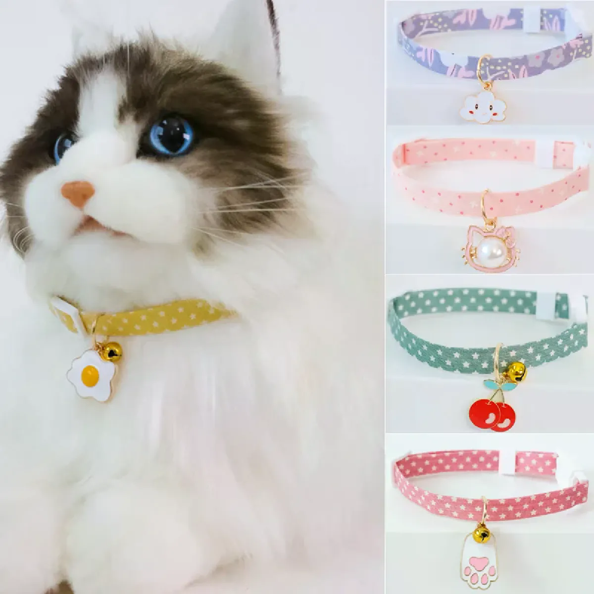Collier réglable pour chaton avec clochette, collier détachable pour chat, collier pour chiot, fournitures pour chat, accessoires pour chat, 2022~00368