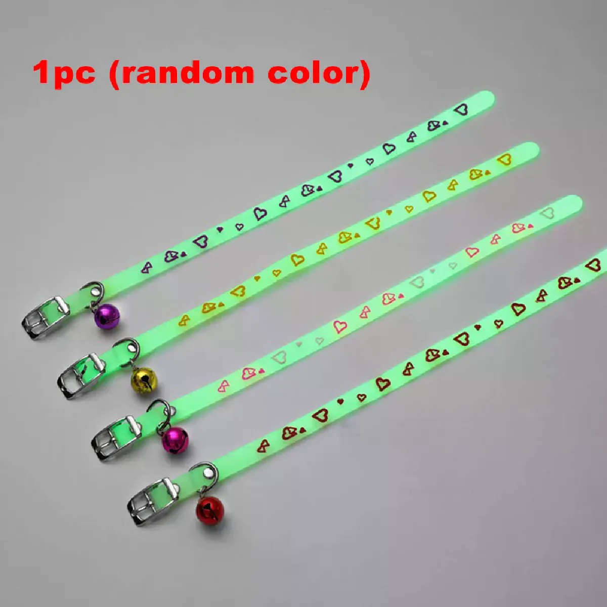 Meilleurs prix pour Collier lumineux pour chat, collier anti-perte pour petits chiens, collier fluorescent en silicone avec anneau d'étanchéité et clochette, accessoires pour animaux de compagnie~00307