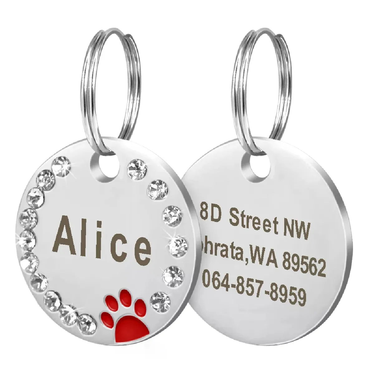 Comparer les prix de Médaille d'identification pour petit chien et chaton mignon, nom gravable gratuit, pendentif pour collier d'animal de compagnie, en forme de poisson, tête de chat~01597