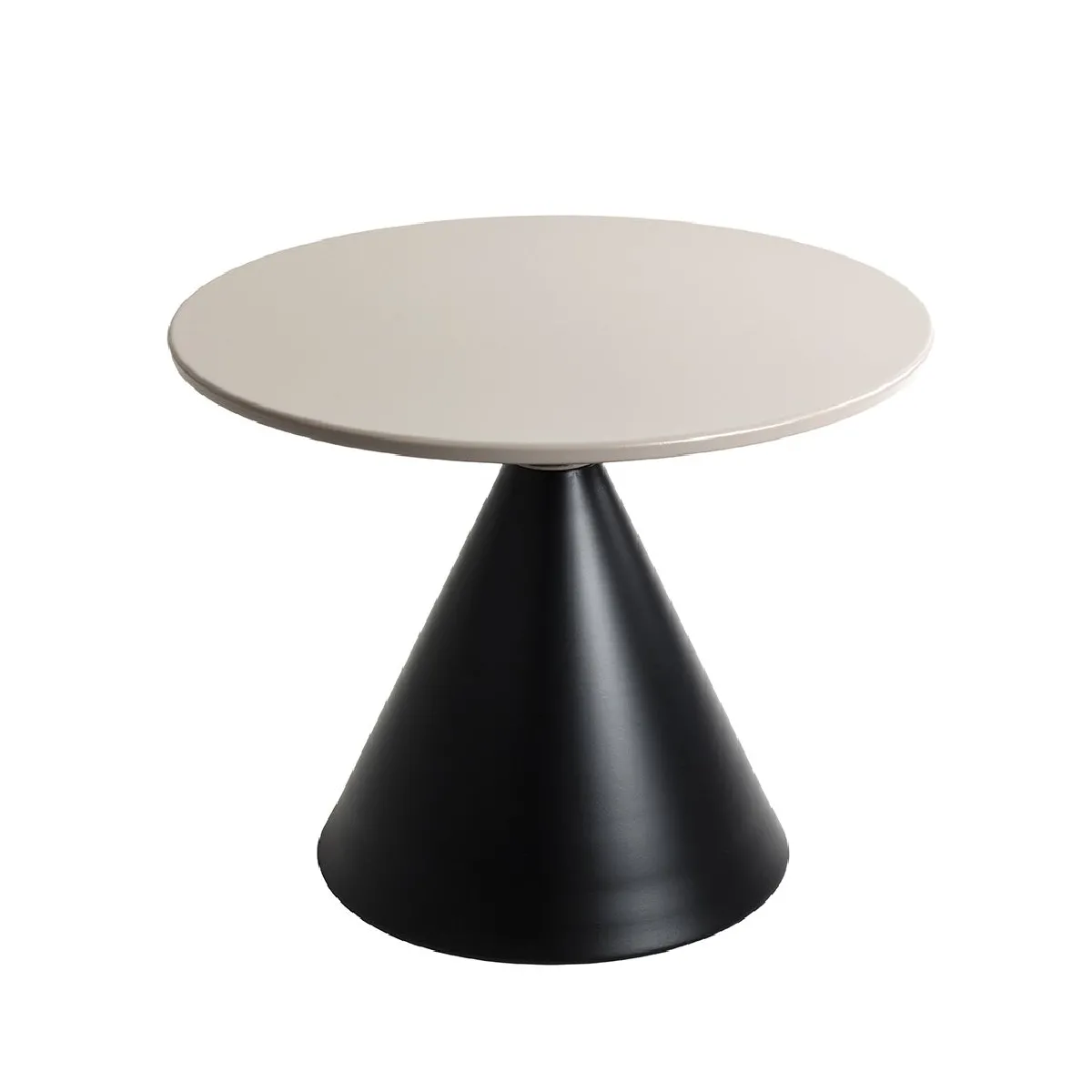 Comparer les prix de Table basse ronde moderne en métal avec base piédestal coloris Gris/Noir - Diamètre 60 x Hauteur 47 cm