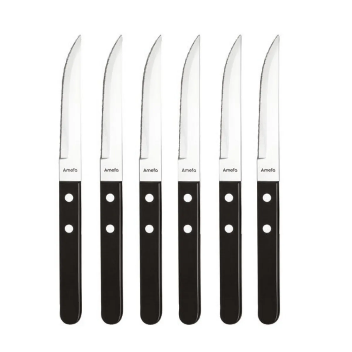 Coffret 6 couteaux à steak / pizza noir - 700000MB02BR1 - AMEFA
