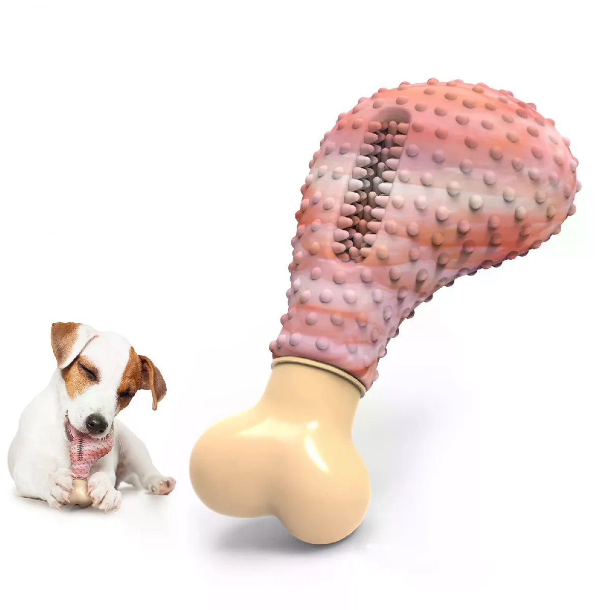 Comparer les prix de Jouet à mâcher durable pour chien sur un bâton pour les mâcheurs agressifs, os à mâcher triangulaires indestructibles, sûrs et durables, véritable parfum de bœuf~04932
