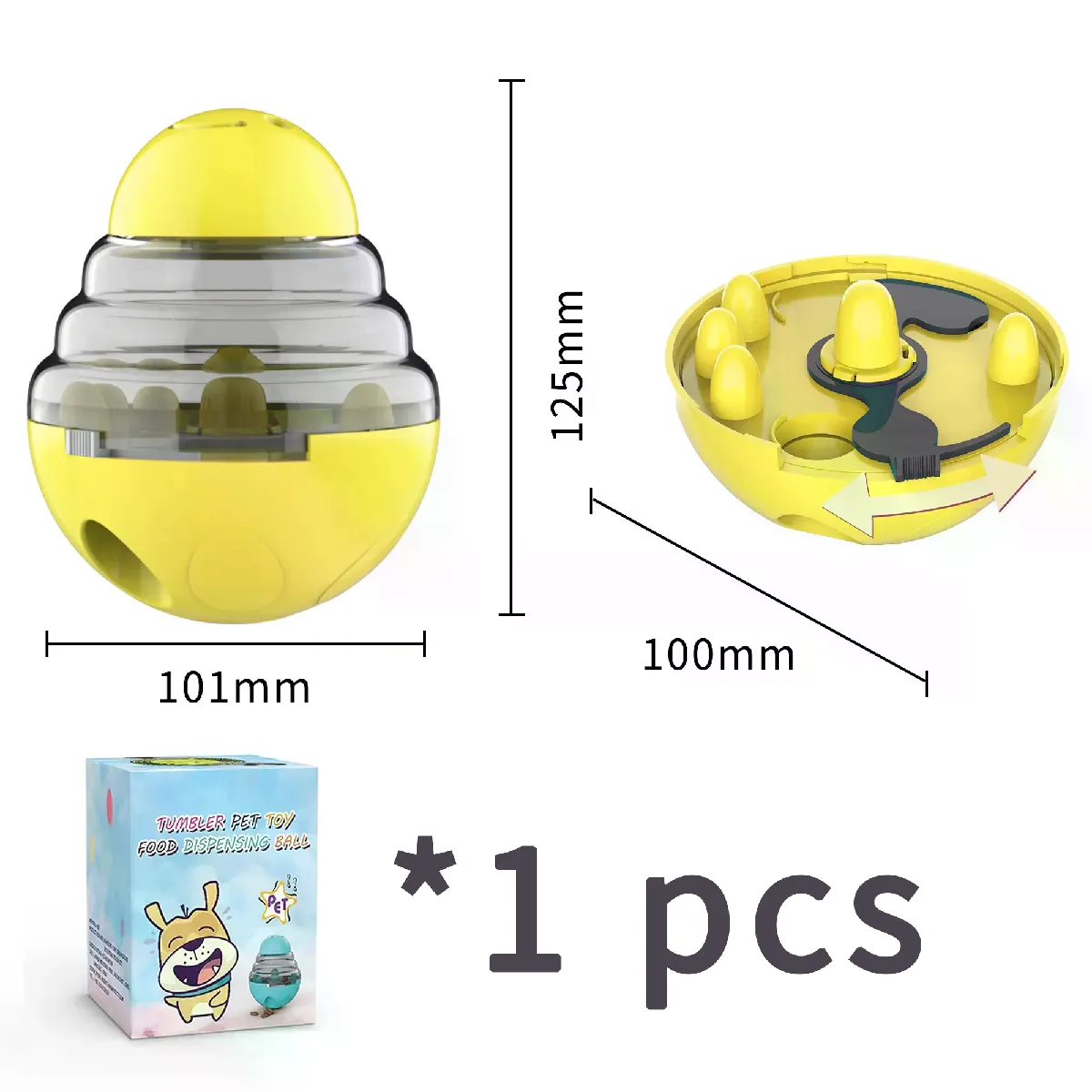 Meilleurs prix pour Nouveau distributeur de nourriture interactif pour chien, jouet amusant pour animal de compagnie, récipient de nourriture anti-fuite, alimentation lente pour chiot~05346