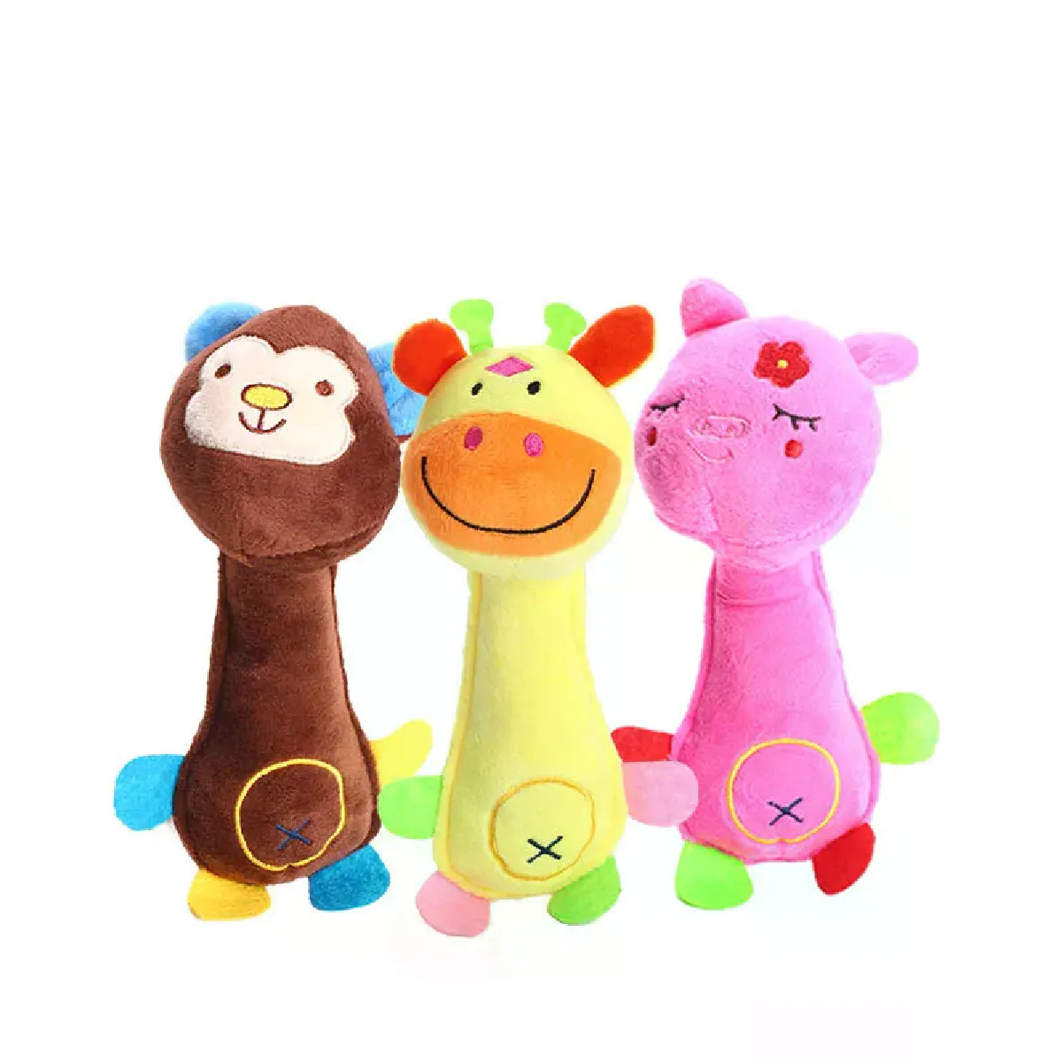 Comparer les prix de Jouets en peluche mignons pour chiens, singe, cerf, cochon, animaux à mâcher, jouets interactifs pour chiots, fournitures de dressage pour animaux de compagnie~07696