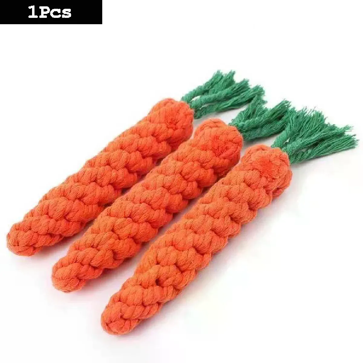Meilleurs prix pour 1 jouet pour chien, corde en coton tressée, cordelette en forme de carotte, jouet à mâcher pour le nettoyage des dents du chiot, résistant aux morsures.~05627