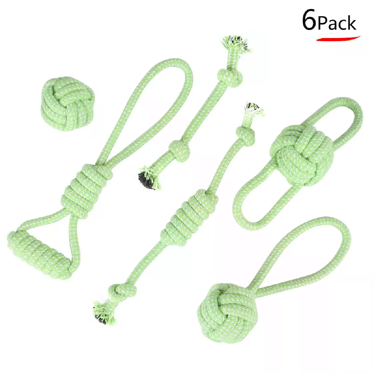 Meilleurs prix pour Jouets à mâcher pour chiens de grande et petite taille, jouets interactifs en corde de coton pour chiots, balles pour chiens, ensemble de jouets à mâcher avec brosse~04875