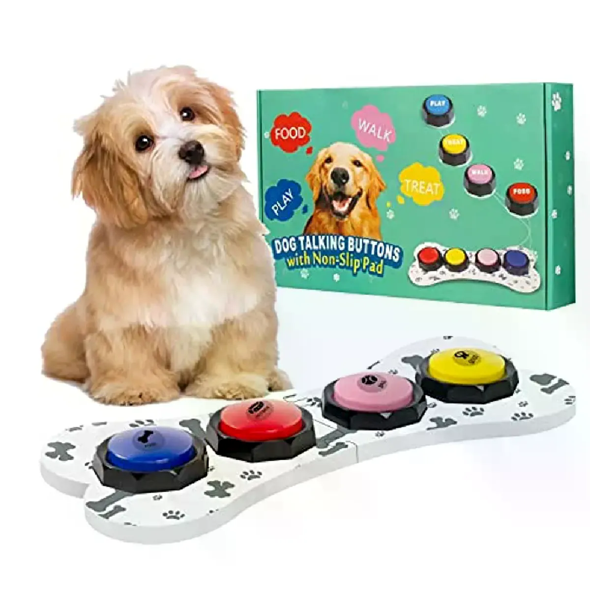 Meilleurs prix pour Bouton d'enregistrement vocal, jouets pour animaux de compagnie, boutons de communication pour chiens, jouet intelligent de dressage pour animaux de compagnie, bouton de conversation avec buzzer~07796