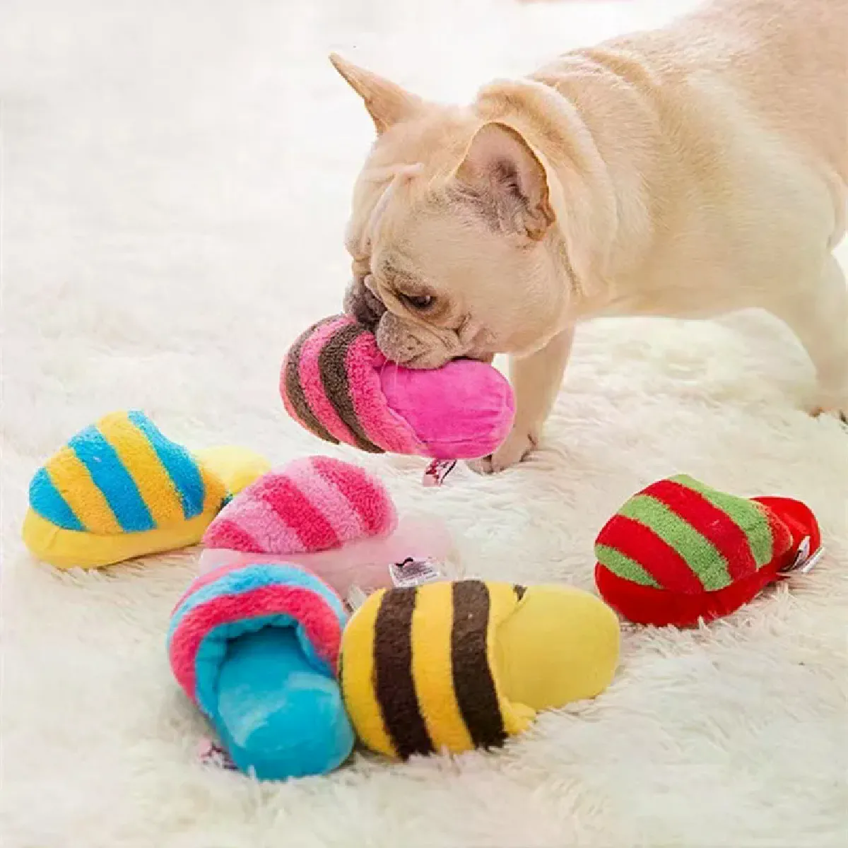 Comparer les prix de Jouets pour chiens, animaux en peluche, jouets sonores, jouets pour chiens résistants aux dents, pantoufles d'amour, fournitures pour animaux de compagnie, jouets pour chiens de petite taille~05819