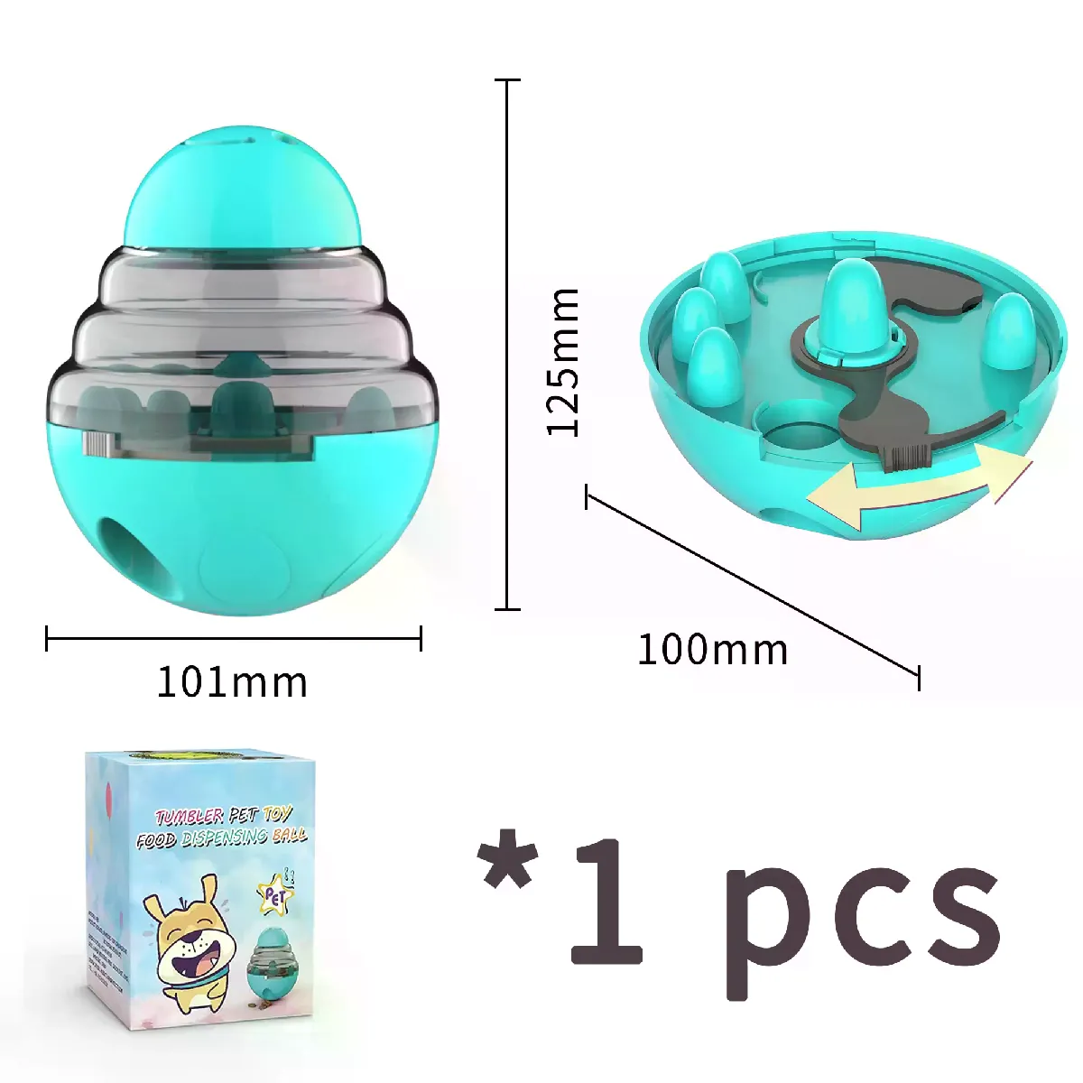 Meilleurs prix pour Nouveau distributeur de nourriture interactif pour chien, jouet amusant pour animal de compagnie, récipient de nourriture anti-fuite, alimentation lente pour chiot~05120