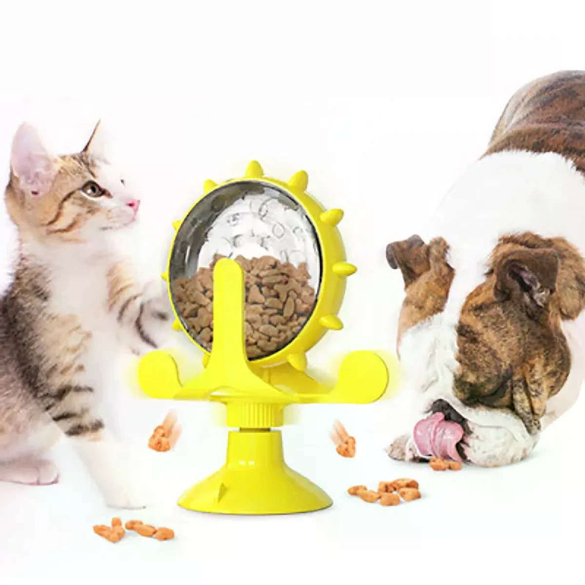 Meilleurs prix pour Jouet puzzle interactif pour chien et chat, bol à vent avec distributeur de friandises et ventouse durable~06632