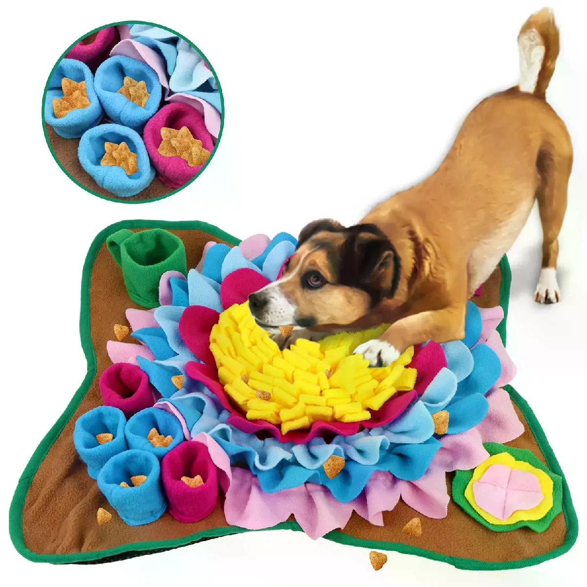 Comparer les prix de Tapis à renifler pour chiens, jeu d'alimentation interactif avec coussinet inférieur antidérapant, tapis d'alimentation pour friandises pour chiens, encourage les compétences naturelles de recherche de nourriture, jouet~07762