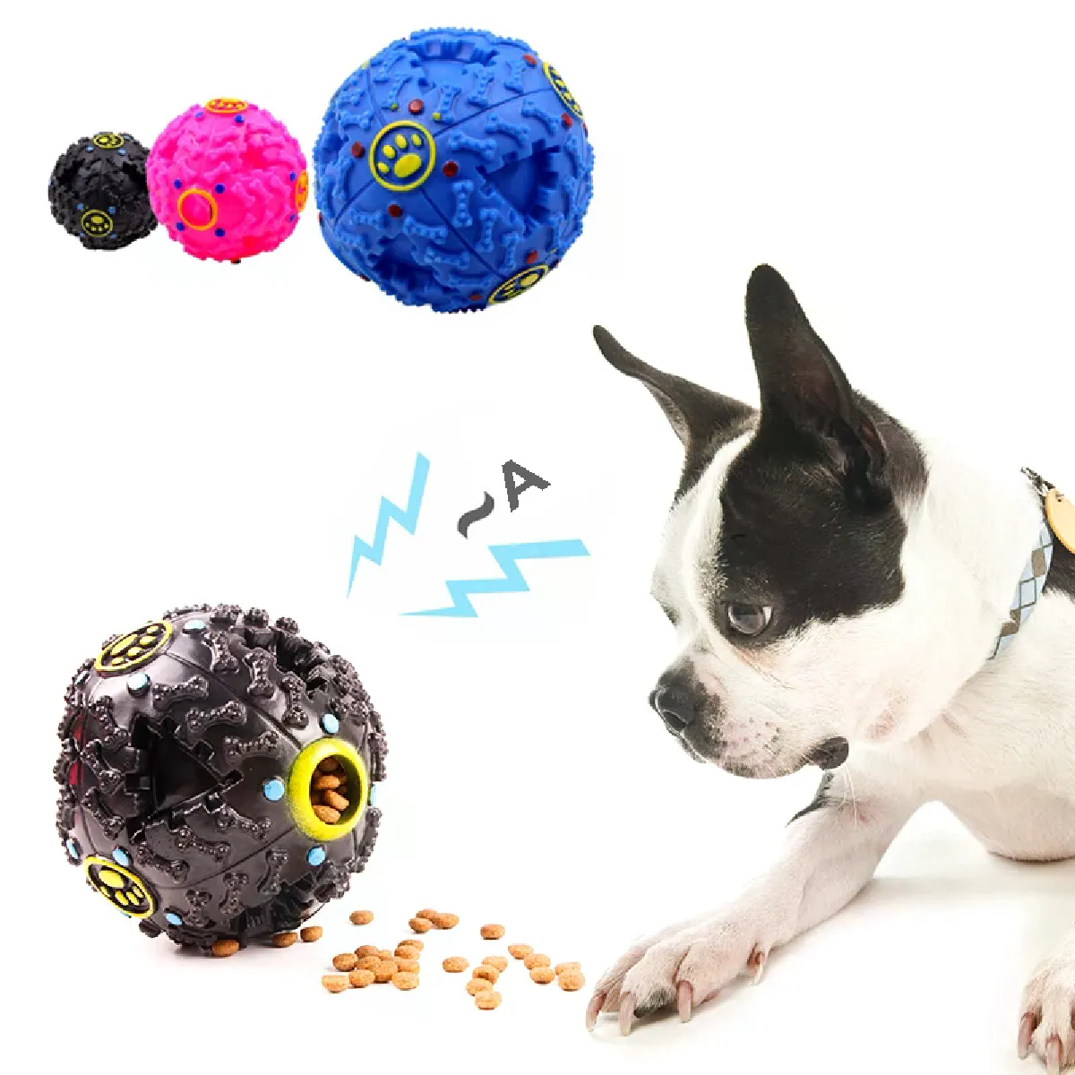 Meilleurs prix pour Jouet couineur pour animaux de compagnie, boule de nourriture manquante, puzzle couineur pour chiot, gros chien, jouets d'entraînement pour chien, bouledogue français, balles pour carlin, accessoires pour animaux de compagnie~06013