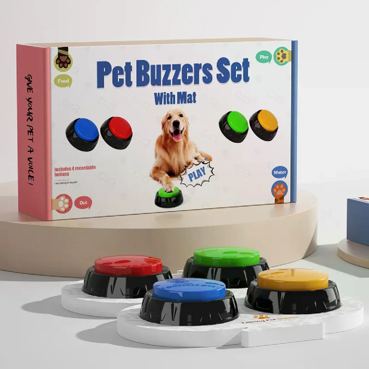 Comparer les prix de Boutons de dressage pour animaux de compagnie, jouets parlants enregistrables pour animaux de compagnie, jouets interactifs pour animaux de compagnie, boutons de parole~04456
