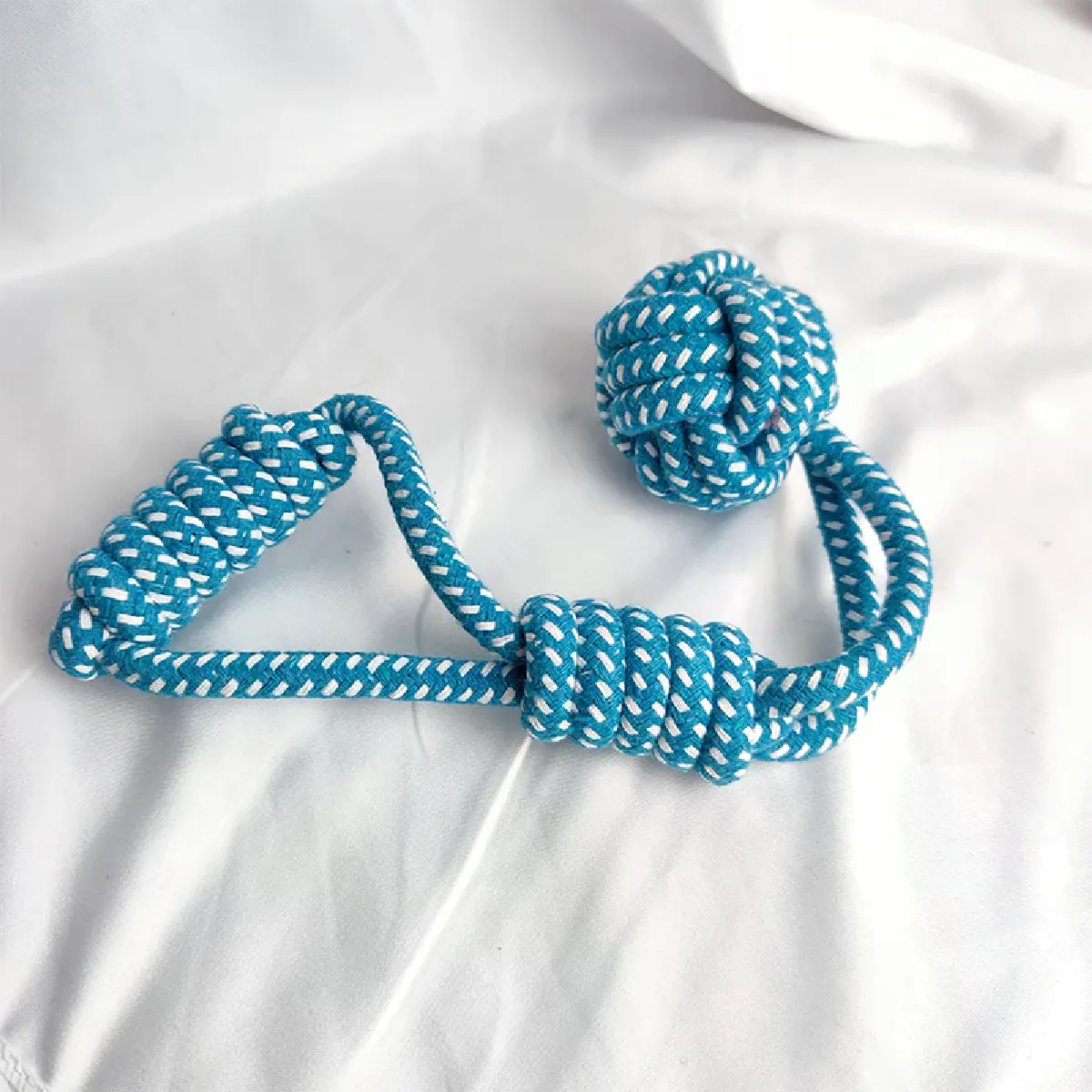 Meilleurs prix pour MZHQ 1 corde tressée en coton de couleur unie pour dressage des molaires du Labrador, résistante aux morsures, nettoyage des dents, jouet pour chien, balle, fournitures pour chiens~04307
