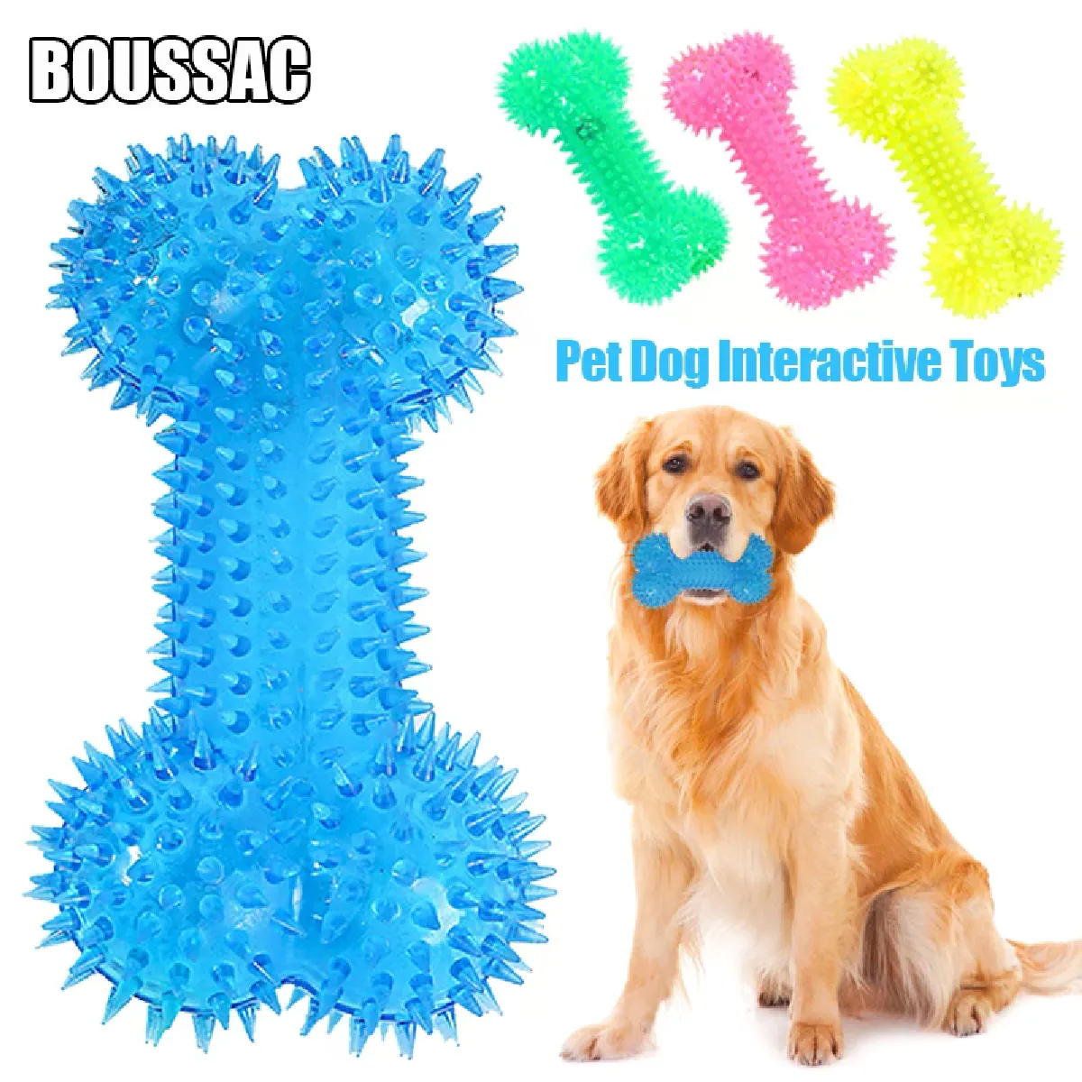 Meilleurs prix pour Jouets à mâcher pour chiens, jouets couineurs en caoutchouc, amusants, en forme d'épine, en TPR, pour molaires, pour chiens, entraînement interactif, nettoyage des dents~05543
