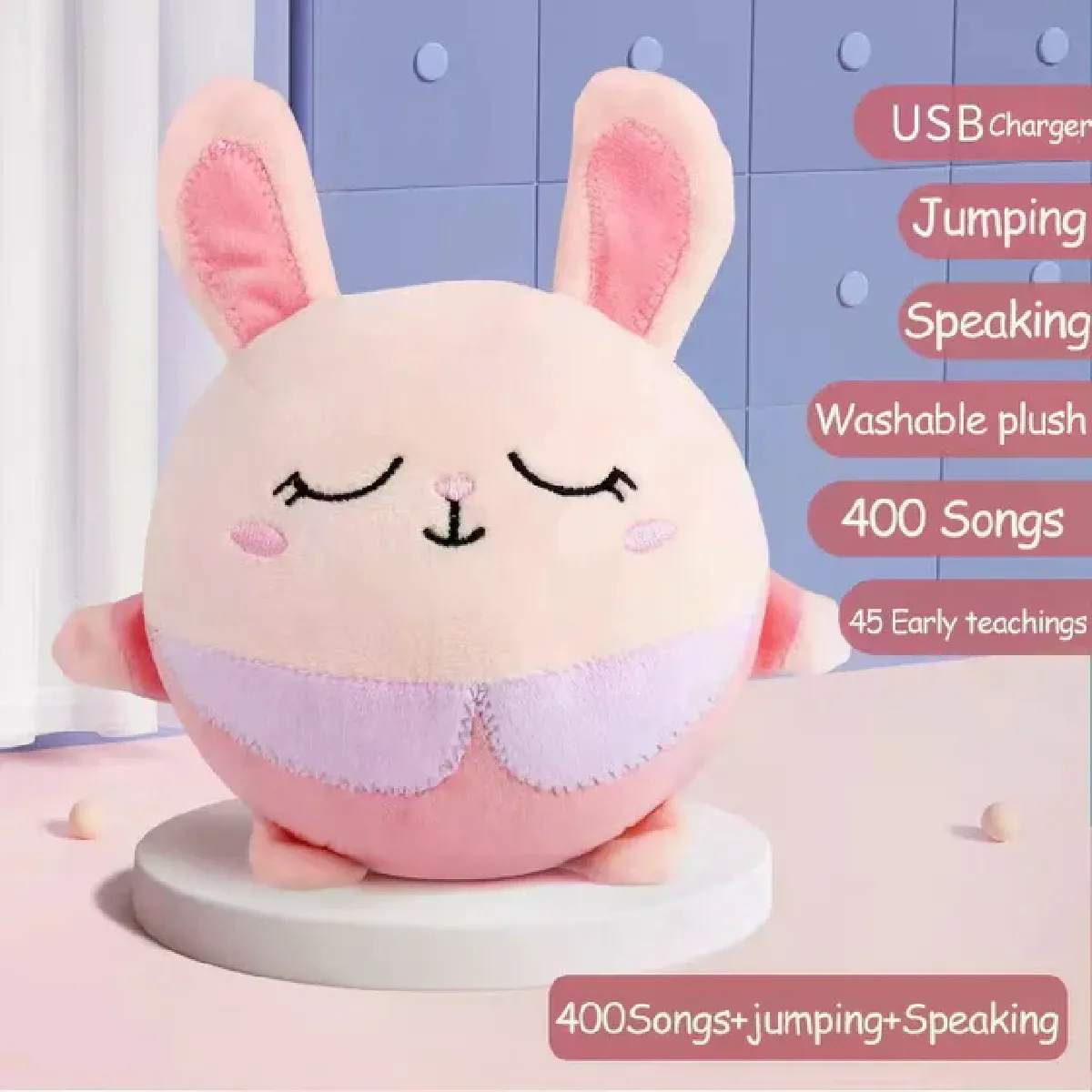 Comparer les prix de Jouet électronique interactif en peluche pour chien, balle rebondissante, parlante, rechargeable par USB~05041