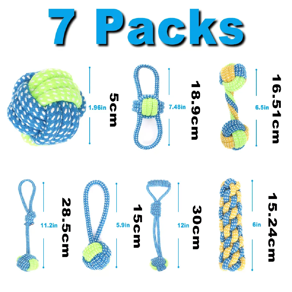 Meilleurs prix pour Lot de 12 jouets pour grands chiens, corde à mâcher pour l'extérieur, jouets pour nettoyer les dents pour grands chiens~06713