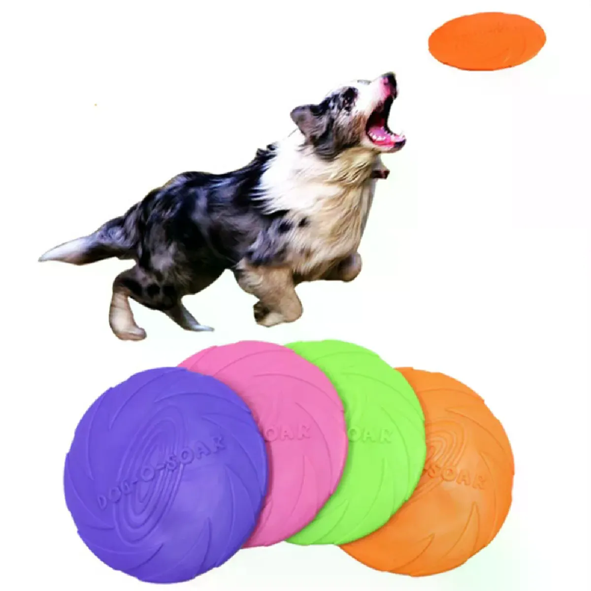 Comparer les prix de 1 jouet interactif pour chien, résistant aux morsures, en caoutchouc souple, pour chiot, produit de dressage pour animaux de compagnie, disques volants pour chiens~05208