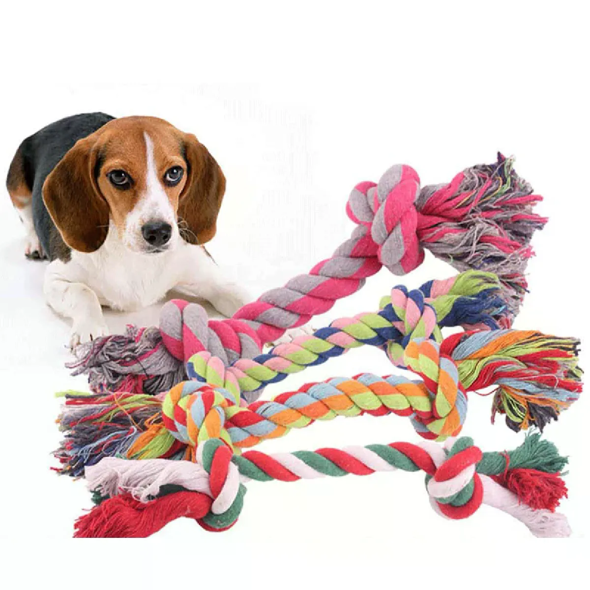 Meilleurs prix pour Corde à mâcher à double nœud pour chien, jouet pour chiot, dents propres, corde tressée durable, jouet à mâcher pour animaux de compagnie, fournitures pour animaux de compagnie, fournitures pour chiens~07042