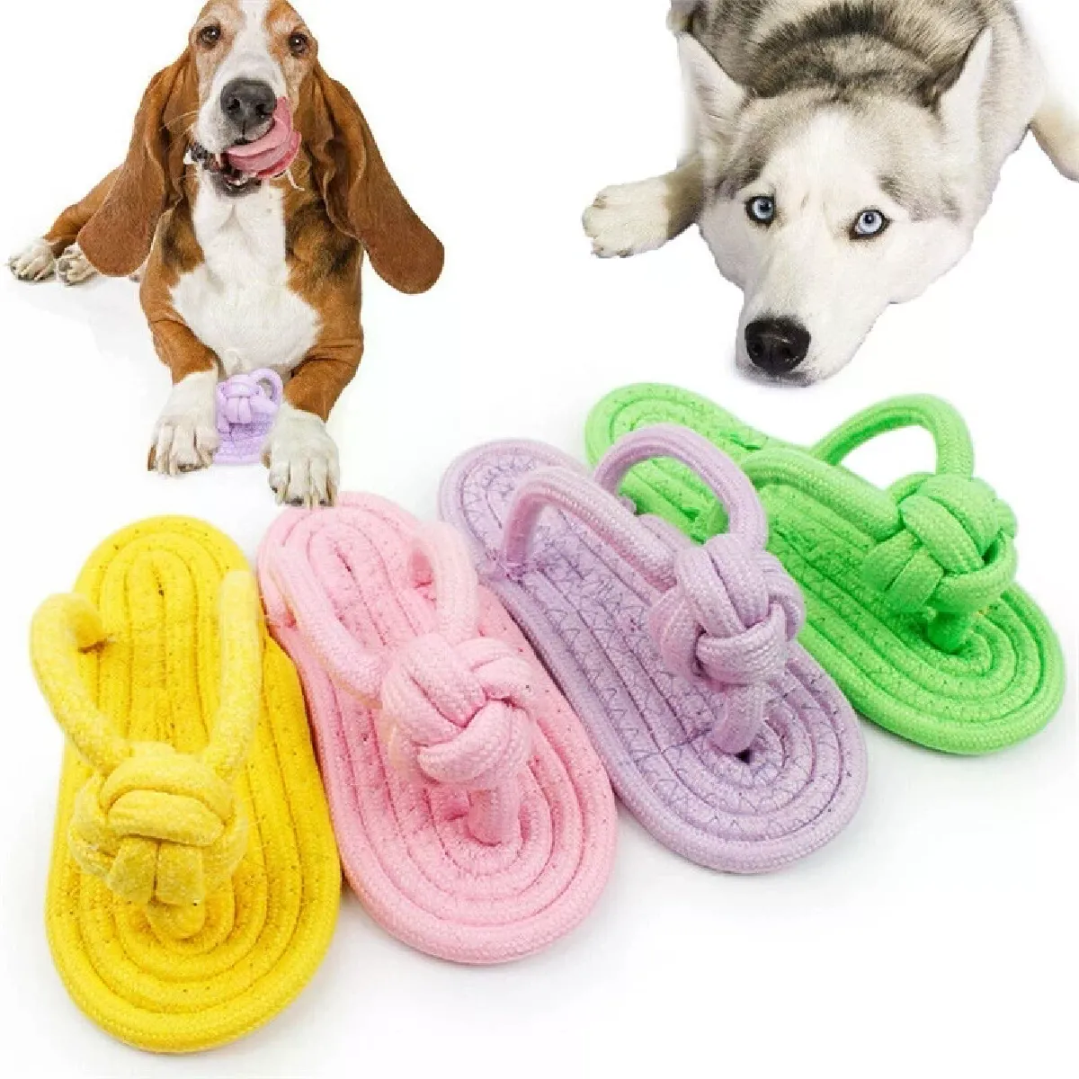 Meilleurs prix pour Jouet à mâcher pour chien, pantoufles en coton, jouet en corde pour chiens, brossage des dents, entraînement, jouets molaires, animaux interactifs, jeux pour chiens de petite et moyenne taille.~07593