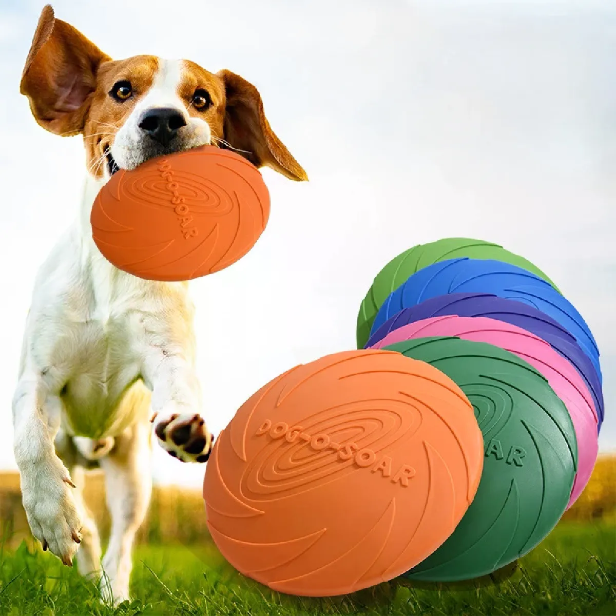 Comparer les prix de Frisbeed en silicone pour chien, jouet anti-morsure, disque volant, entraînement interactif, fournitures pour animaux de compagnie, 15/18/22 cm~07307