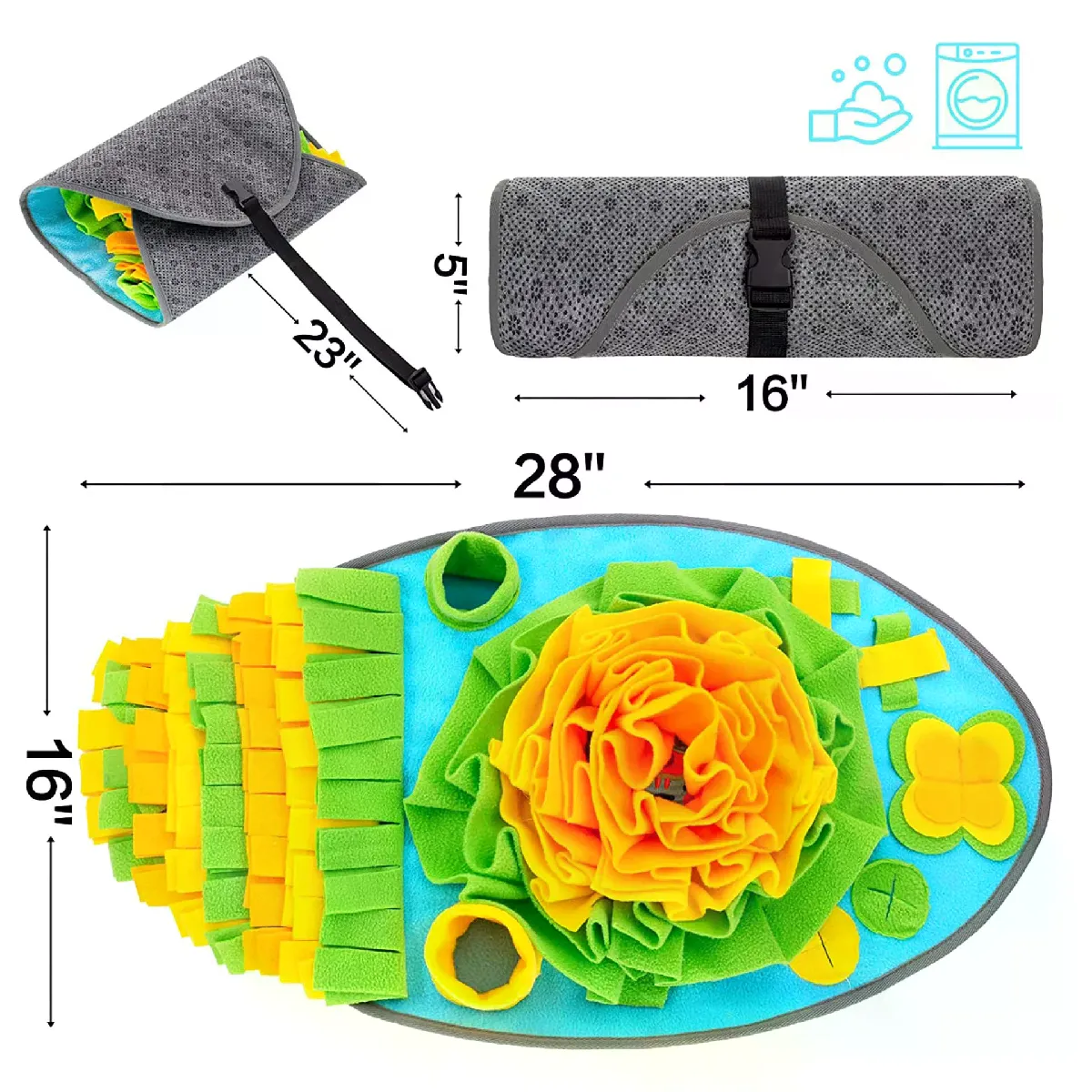 Meilleurs prix pour Tapis à renifler pour chiens, jeu d'alimentation interactif avec coussinet inférieur antidérapant, tapis d'alimentation pour friandises pour chiens, encourage les compétences naturelles de recherche de nourriture, jouet~07761
