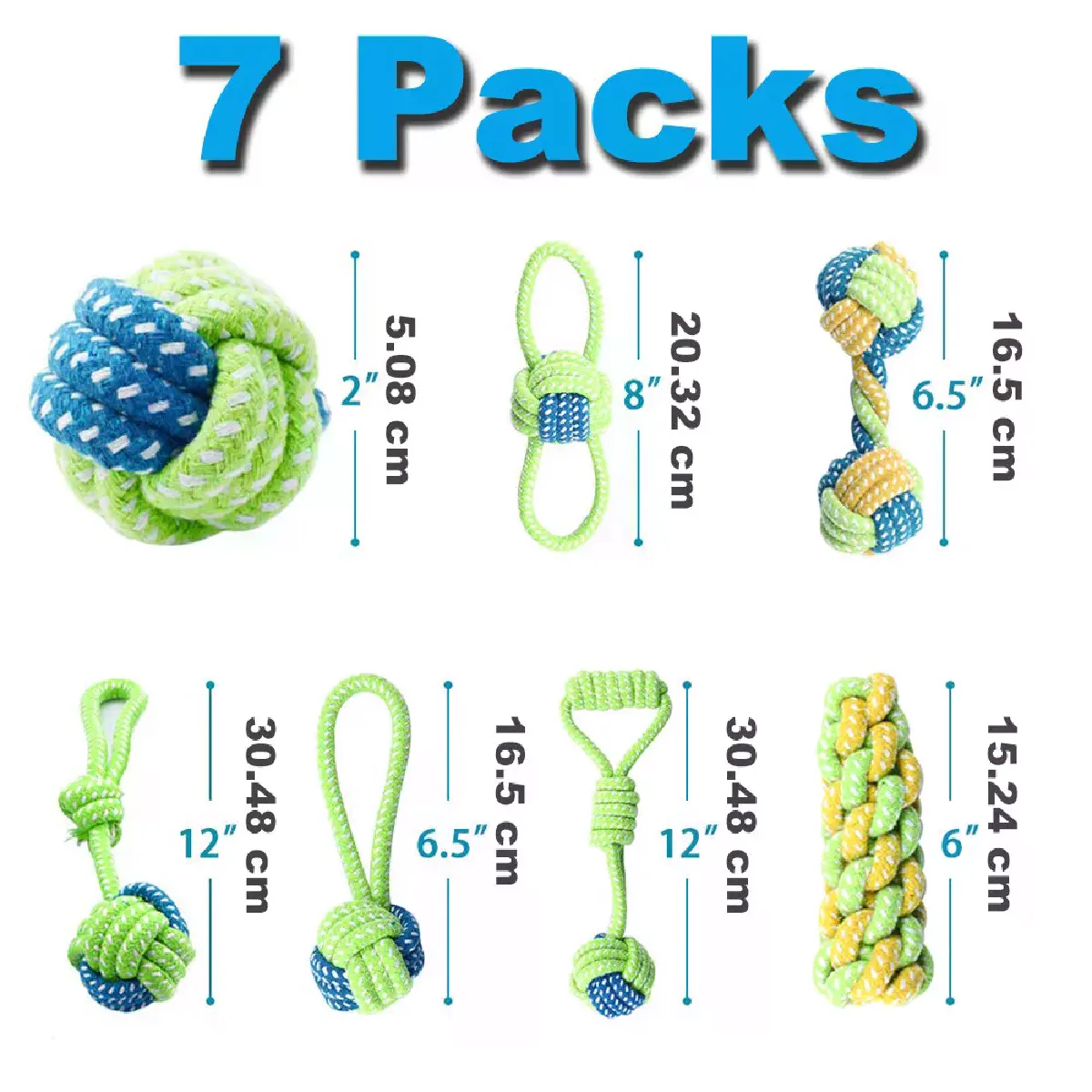 Comparer les prix de Lot de 12 jouets pour grands chiens, corde à mâcher pour l'extérieur, jouets pour nettoyer les dents pour grands chiens~06715