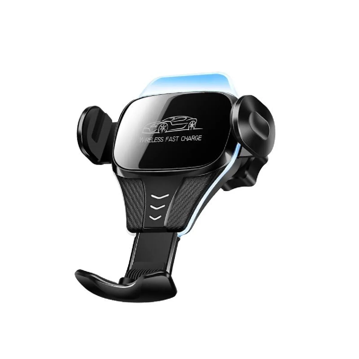 Chargeur Sans Fil Voiture Support Téléphone Gravité Induction Argenté Compact Noir YONIS