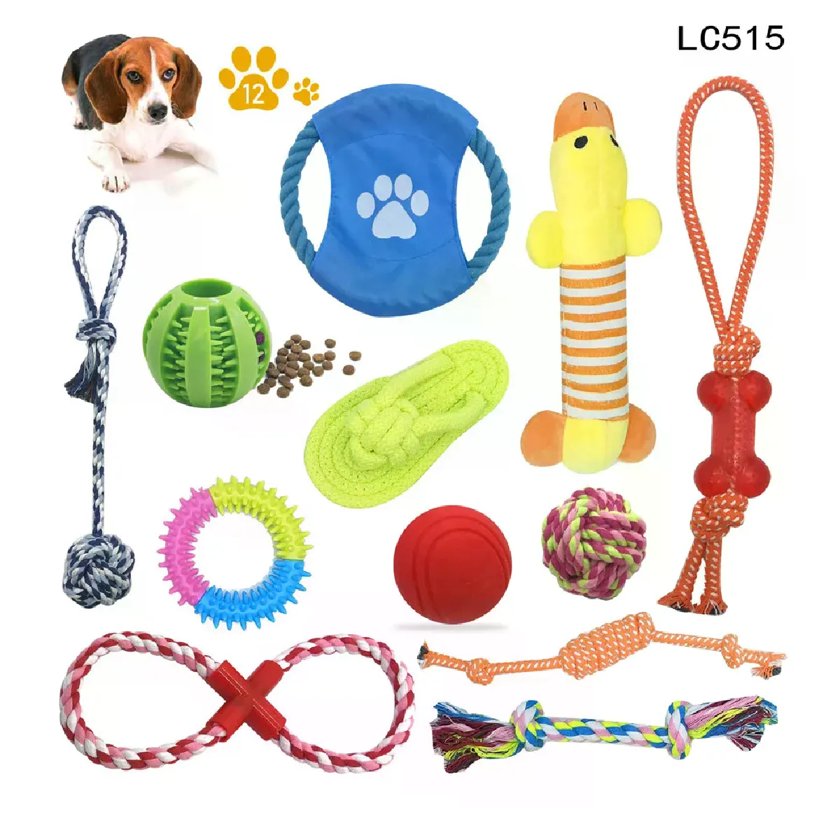 Meilleurs prix pour Jouets d'entraînement interactifs pour chiens de compagnie, jouets pour chiens à mordre les molaires, corde nouée, brosse à dents, balle à mâcher, jouet de nettoyage de dentition pour chiots~07669