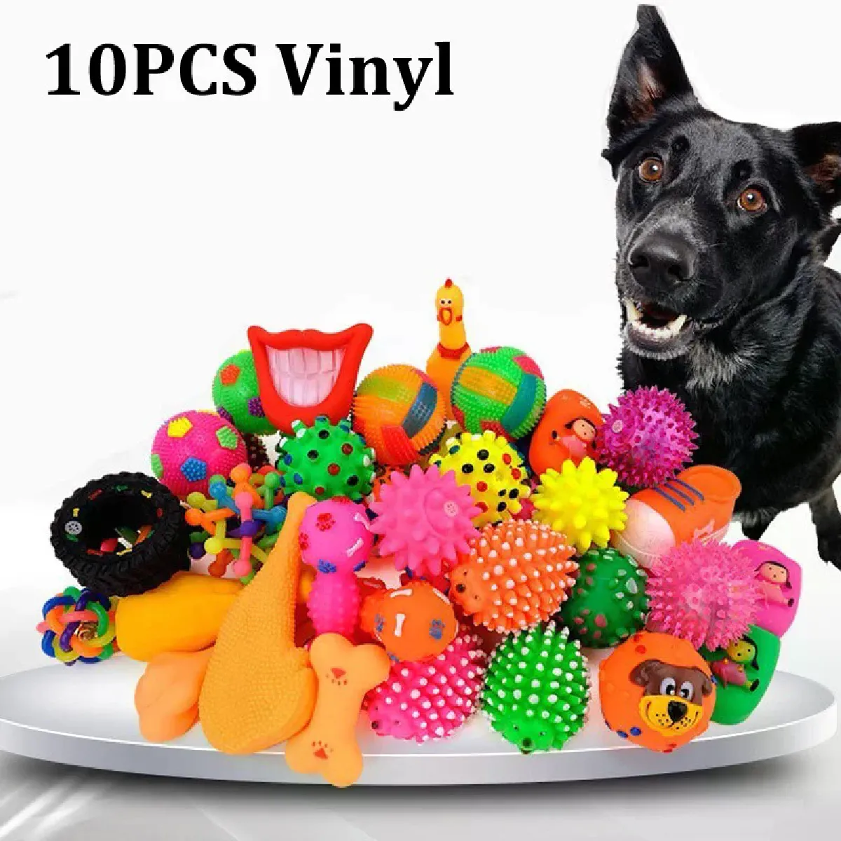 Meilleurs prix pour Lot de 10 jouets aléatoires pour petits chiens, en caoutchouc, résistant aux morsures, pour le nettoyage des dents, la mastication et l'entraînement~06638