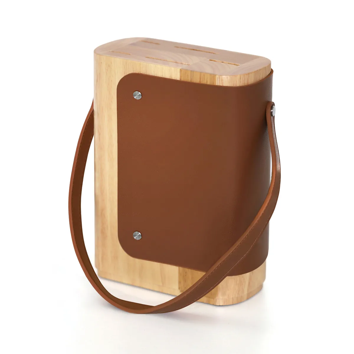 Yao - Bloc en bois d'hévéa pour 5 couteaux de cuisine