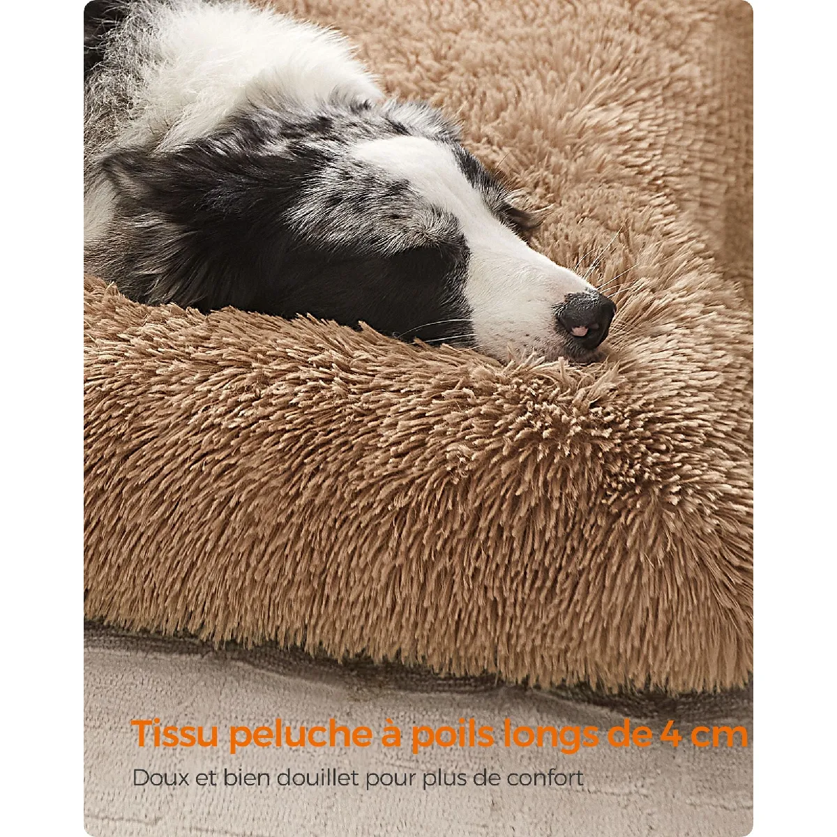 Comparer les prix de Panier pour chien canapé lit pour animaux rembourrage 122 x 74 cm moelleux lavable en machine coussin pour chien marron 12_0006805