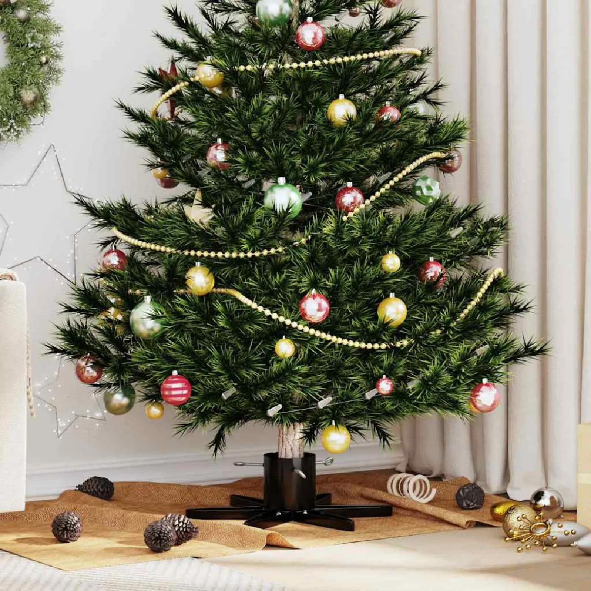 vidaXL Pied de Sapin de Noël 1.73 49 x 49 x 15 5 cm Acier