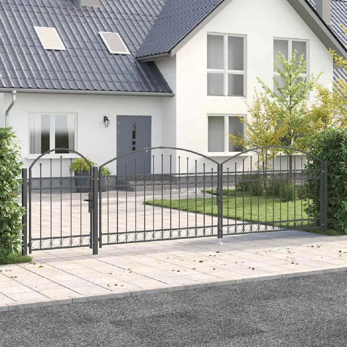 vidaXL Porte de Jardin 175 x 400 cm Acier - vue 6