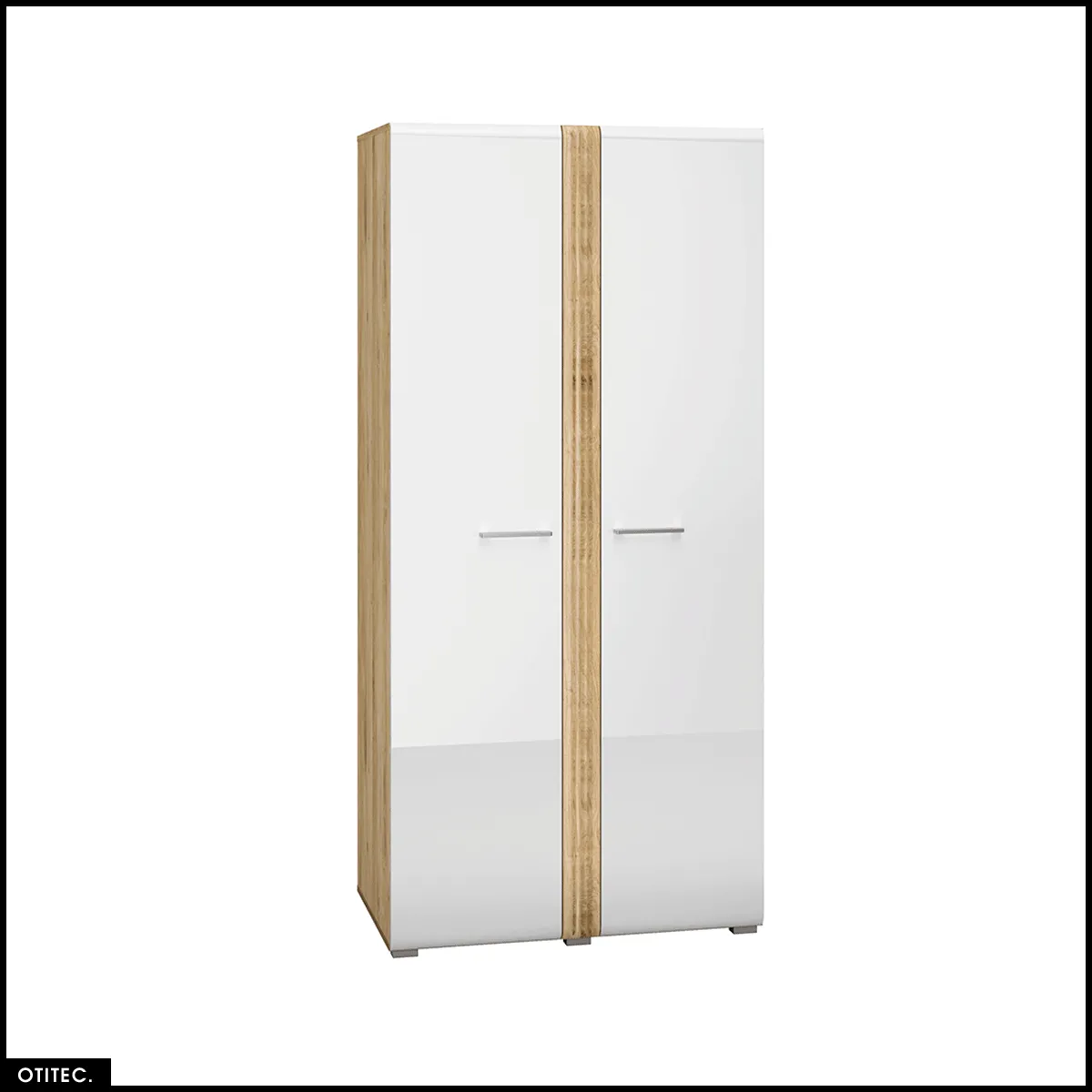 Otitec Armoire dressing Adagy - Blanc et chêne