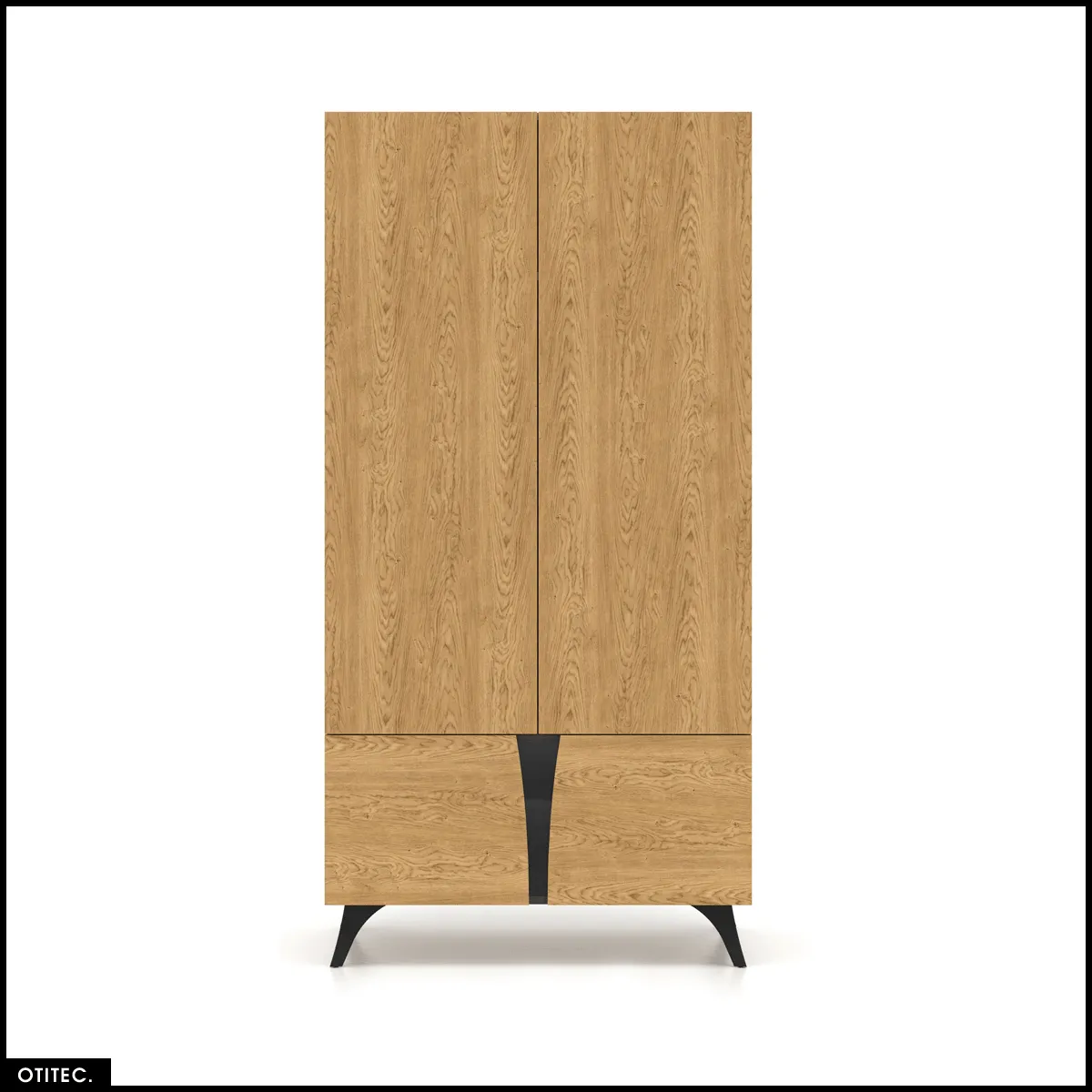 Otitec Armoire dressing Toscane - chêne et noir