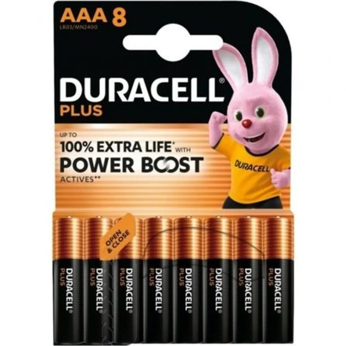 Duracell Pile DPBLR3B8 AAA Alcaline Power Boost Pack 8 durée maximale