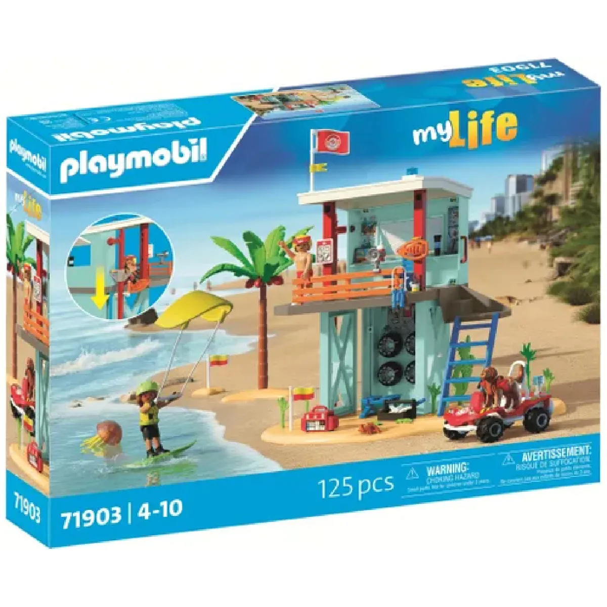 Playmobil Poste de secours & voiturette de plage