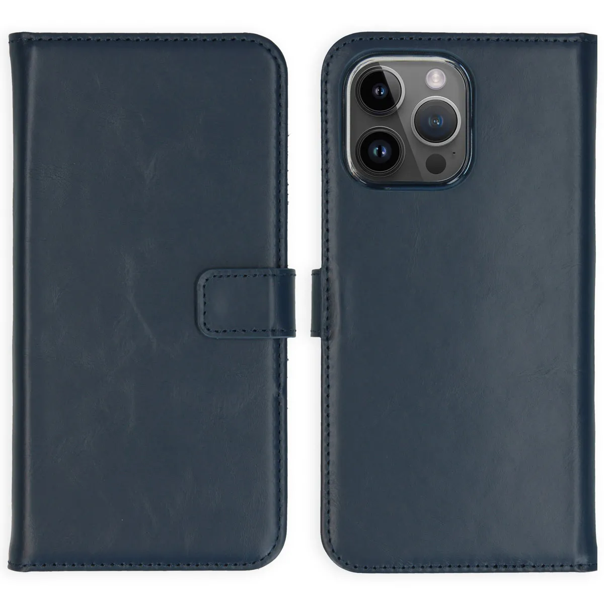 Selencia Bleu Étui Portefeuille En Cuir Apple Iphone 15 Pro Max