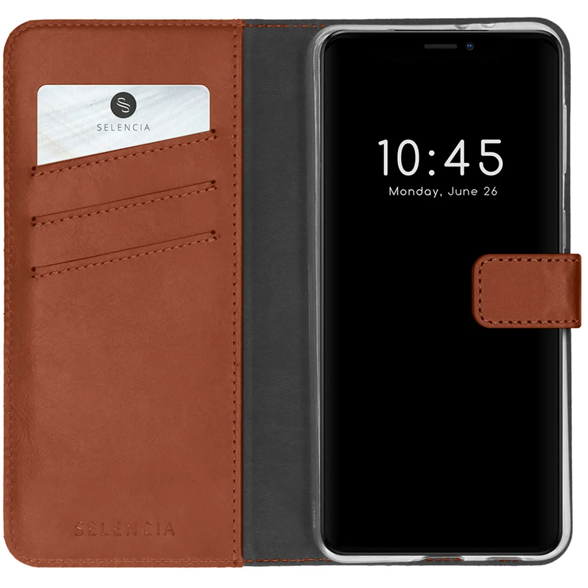 Selencia Marron Étui Portefeuille Apple Iphone 13