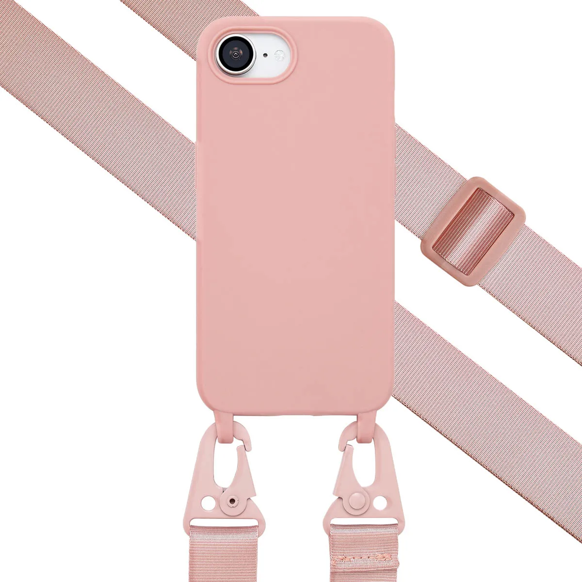 Selencia Coque Silicone Avec Cordon Amovible Pour Apple Iphone 17E / 16E - Sand Pink