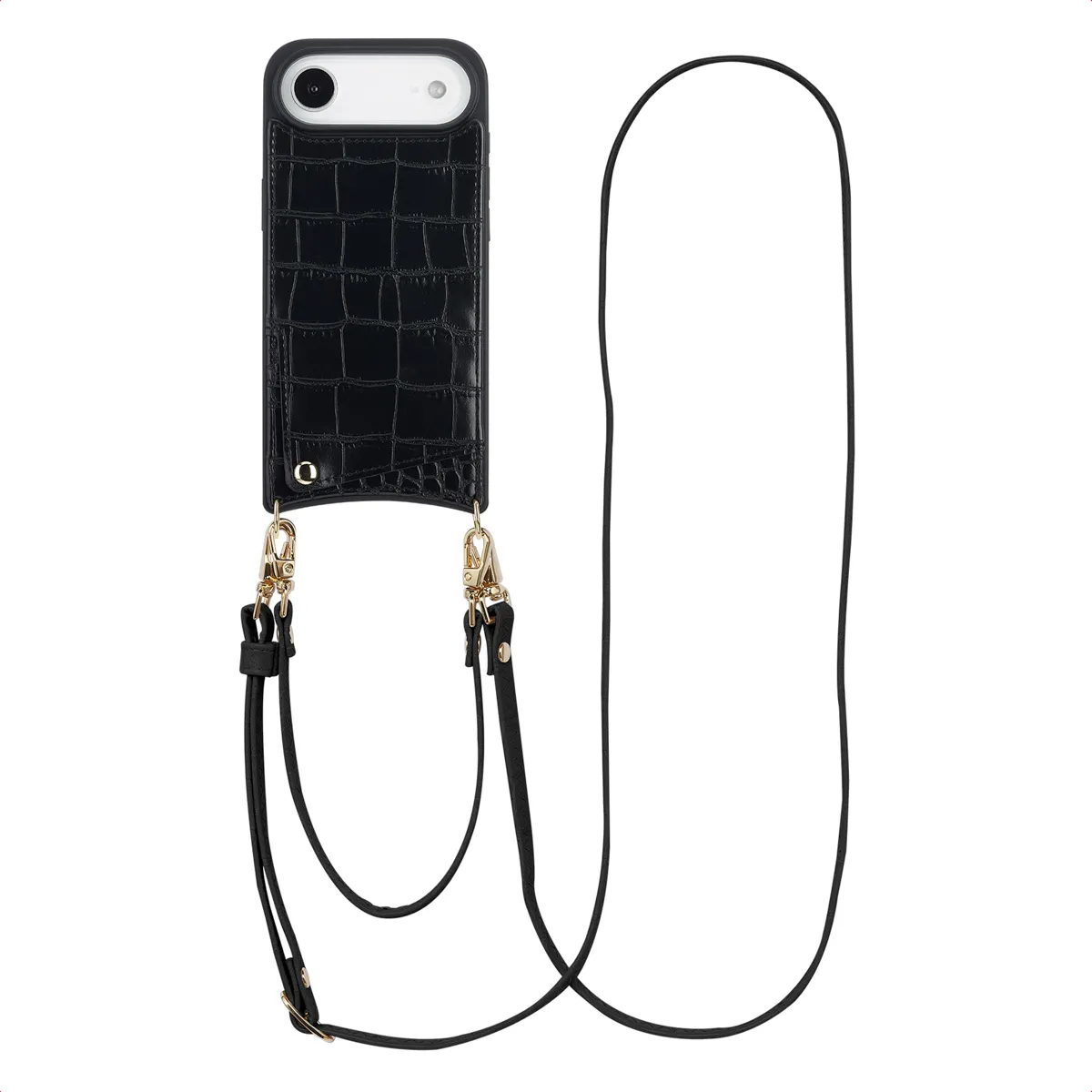 Selencia Noir Coque Avec Cordon Et Porte-Cartes Nova Croco Apple Iphone Air