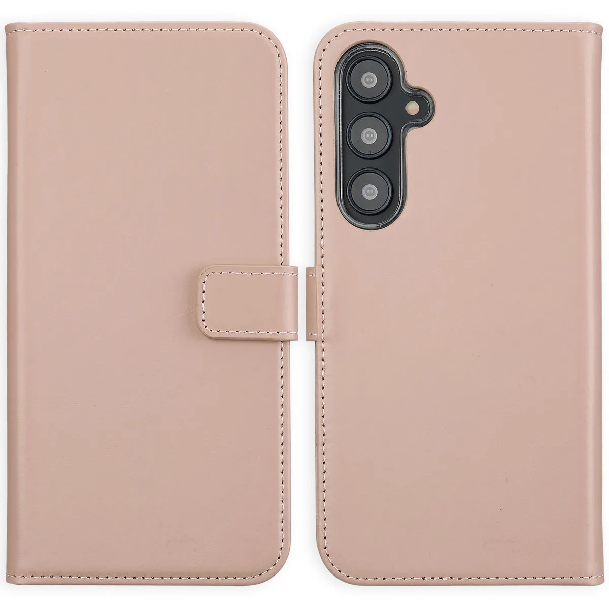 Selencia Rose Étui Portefeuille En Cuir Véritable Pour Samsung Galaxy S24 Fe
