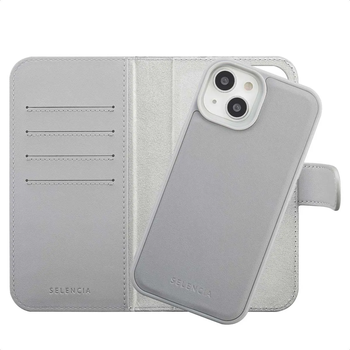 Selencia Gris Étui Portefeuille Olyn Apple Iphone 15