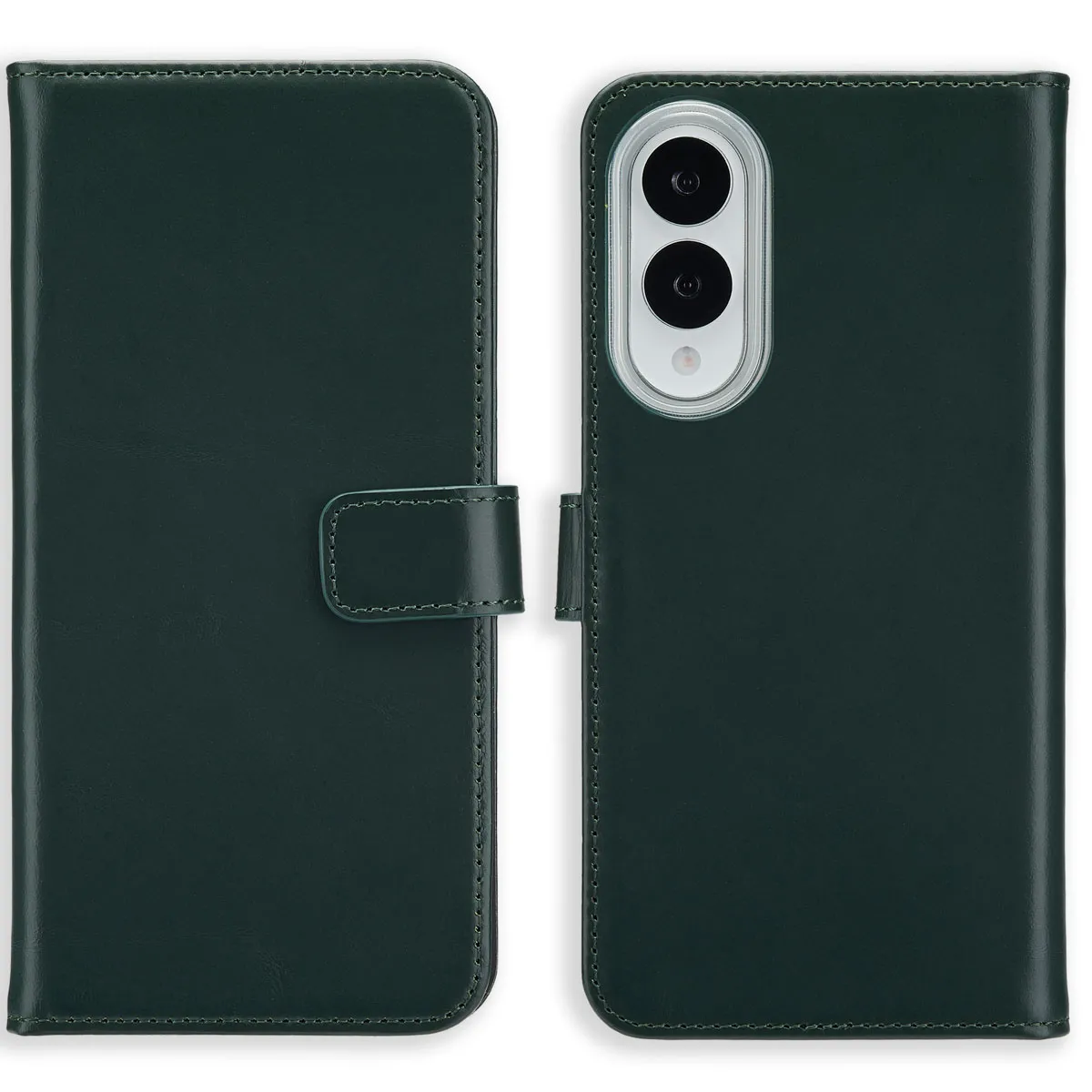 Selencia Vert Étui Portefeuille En Cuir Samsung Galaxy S25 Edge
