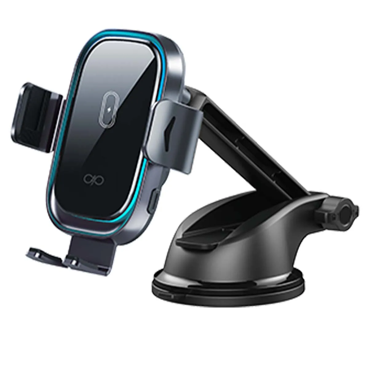 Force Noir Power Support Voiture Avec Charge Sans Fil 15W Bras Ajustable Et Solide