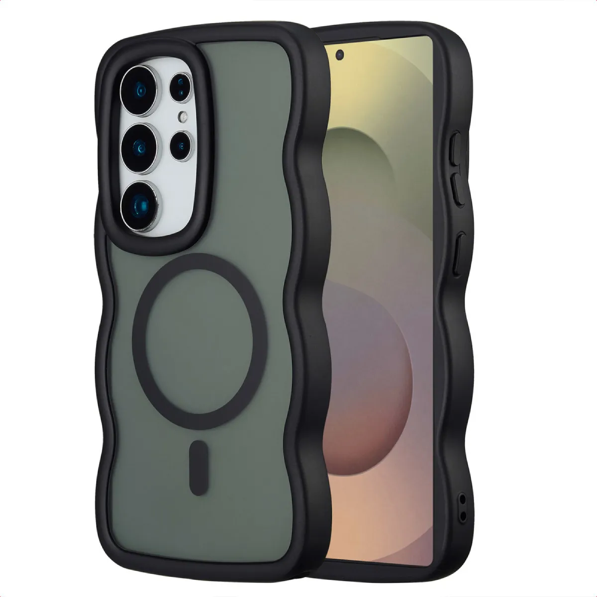 Selencia Noir Coque Arrière Avec Magsafe Wavy Samsung Galaxy S25 Ultra