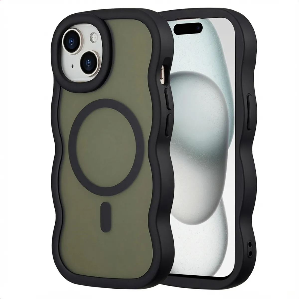 Selencia Noire Coque Wavy Apple Iphone 15